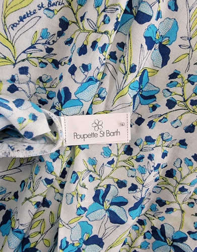 Poupette St. Barth Andrea Floral Print Mini Dress Girls' 12 Blue Round Neckline~ - Picture 12 of 12