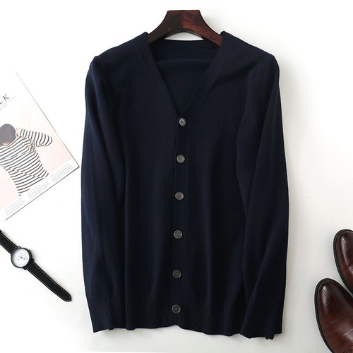 Men's Autumn V-neck Cardigan Cardigan Loose Cashmere Sweater Knitted Jacket 3XL - Bild 10 von 21