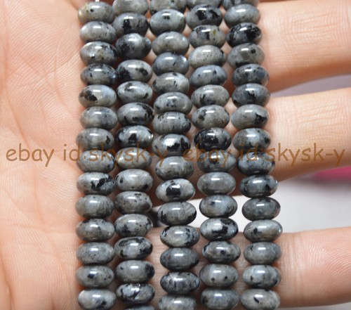 Natural 5x8mm Black Gray Labradorite Gems Rondelle Loose Spacer Bead 15" Strands - Picture 4 of 9