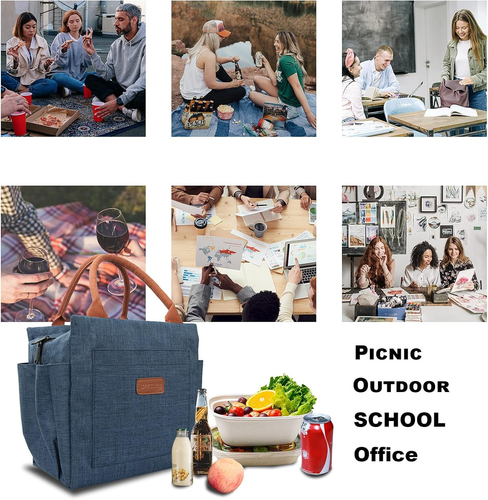 Lunch Bag Women Insulated Lunch Box Reusable Leakproof Large Spacious Tote for W - Picture 7 of 12