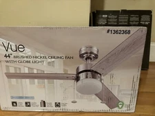 NEW Unopened 44" Vue Brushed Nickel Ceiling Fan with Light Kit