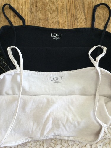 2 Loft Spitzen Camisole Tank Top Schwarz Elfenbein Gold Spaghettiträger Lrg Neu (Sonstige) - Bild 4 von 5