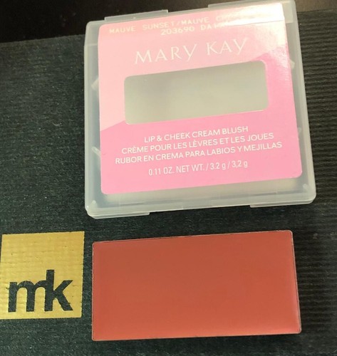 Mary Kay Lip & Cheek Cream Blush MAUVE SUNSET Lipstick Blush combo NEW 203690