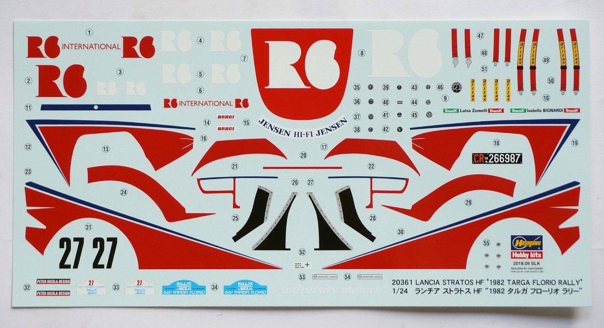 HASEGAWA 1/24 Lancia Stratos HF 1982 Targa Florio Rally #20361