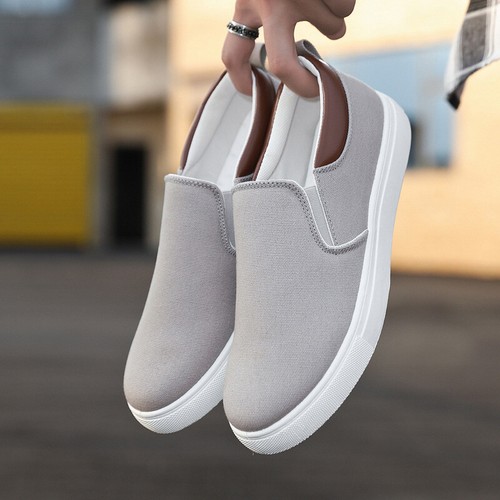 Men Slip-On Low Top Flats AntiSlip Sneaker Korean Fashion Casual Plus Size Shoes - Picture 8 of 17