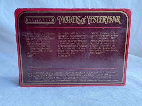 Matchbox Y-5 1927 Talbot Van "Dunlop" - Picture 4 of 6