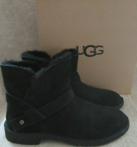 UGG 1126673 Black Suede Leather Water Resistant Ankle Boots Shoes US 9 EU 40 NWB - Picture 3 of 12