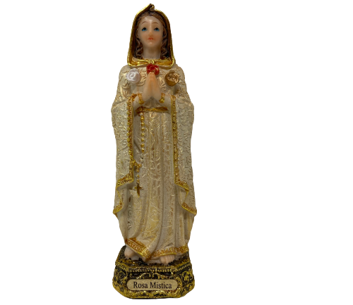 Small Rosa Mistica 6 Inch Tall Resin Figurine Dorada - Picture 1 of 4