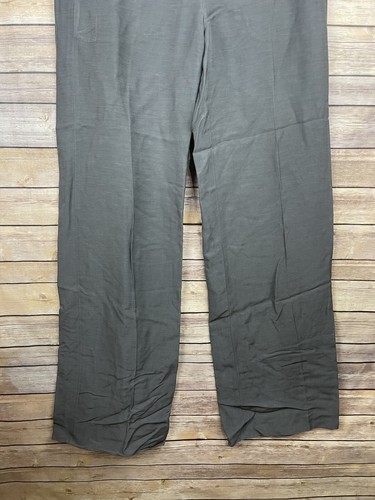 DONNA KARAN New York Size 6 Viscose Linen Wide Leg Pants Side Zip Italy Gray - Picture 4 of 11