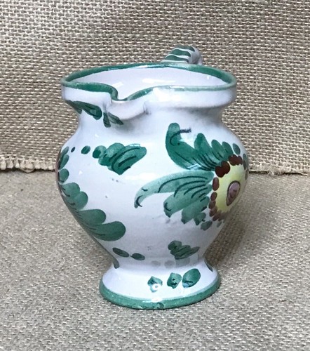 Handbemalter Shabby Blumen Milchkännchen Mini Honigkrug Landhaus Kern Italien Keramik - Bild 4 von 10