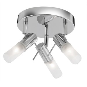Searchlight 3 Lights Frosted Gl Chrome Bathroom Flush Gl Chrome Bathroom Flush
