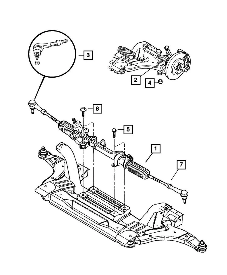 Paquete genuino Mopar 2001-2010 Chrysler PT Cruiser Tie Rod End 4762861AA Foto 4 de 4