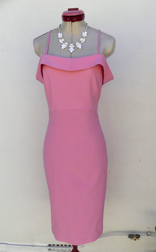 RIVER ISLAND Baby Pink Pencil DRESS Size UK 14 Aus 16 Cocktail Party Wedding - Picture 2 of 6