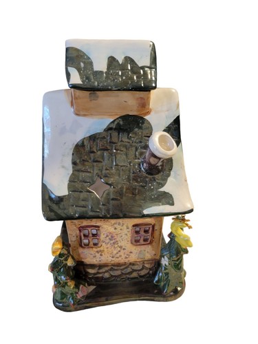 Ceramic Winter House Tea Lite Candle Holder Snowman Christmas Tree Holiday - Picture 4 of 7
