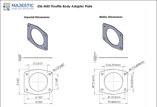 Placa adaptadora de carrocería acelerador de conversión colector de admisión BMW OBD1 M50 para E36 - Imagen 4 de 4