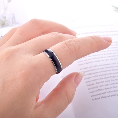 Color Changing Stainless Steel Ring Mood Emotion Temperature Index Couple Rings - Picture 10 of 11