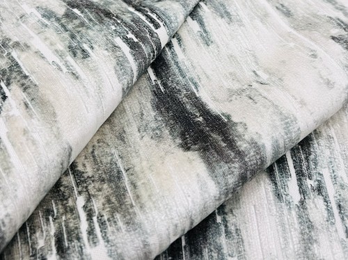 Clarke & Clarke Watercolor Cut Velvet Upholstery Fabric- Umbra / Stone 2.85 yds - Picture 1 of 3