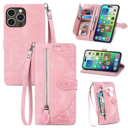 For iPhone 13 14 15 16 Pro Max Magnetic Leather Zipper Wallet Case Stand Cover - Picture 27 of 47