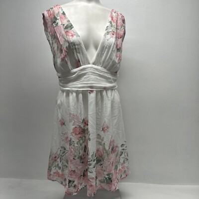 Lulus Mini Dress Garden Wanderings V-Neck Floral Chiffon