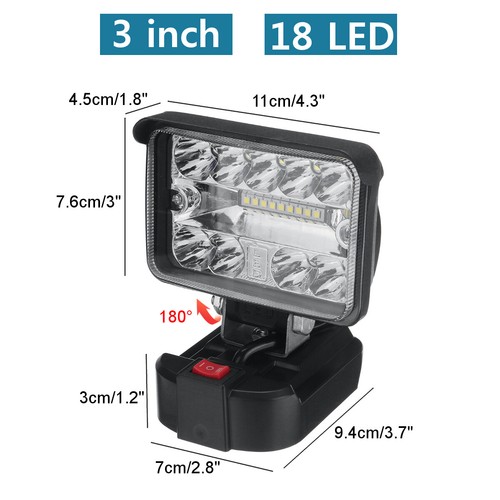 LED Work Light Workshop Flashlights Torch Camping for 18V Li-ion Makita Battery - Picture 3 of 16