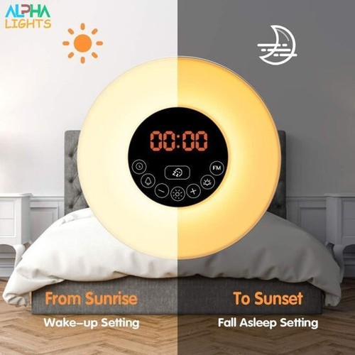 Sunrise Wecklampe Wecker: UKW-Radio, 7 Farben, Sounds, USB-betrieben - Bild 6 von 7