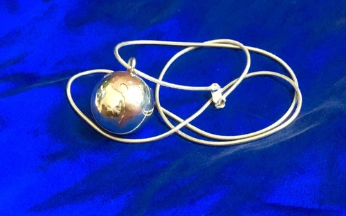 Vtg Sterling Silver Copper Healing Sound Harmony Ball Italy Pendant Necklace - Picture 5 of 5