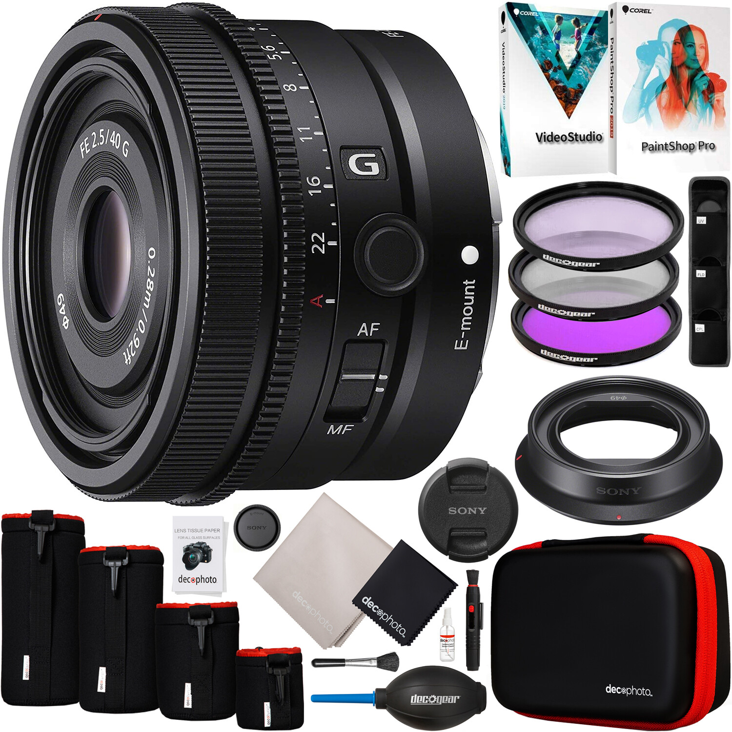 Комплект полнокадровых объективов Sony FE 40mm F2.5g SEL40F25G для беззеркальных камер с электронным креплением