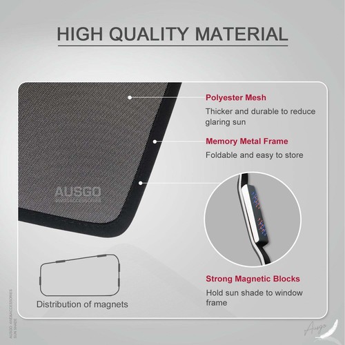 PRE-SALE AUSGO Magnetic Sun Shade for GWM Cannon 2020+ Mesh UV Protection 4PCS - Picture 4 of 10