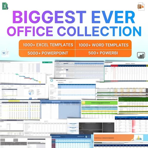 Office Template Bundle | 5000+ PowerPoint Slides, 1000+ Excel & Word Templates - 第 2/5 張圖片