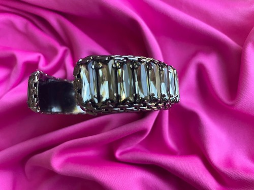 Sorrelli Woven Baguette Cuff Golden Shadow Gun Metal Swarovski Bracelet $399 - Picture 6 of 11