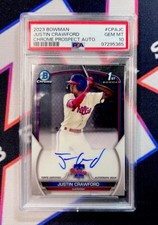 2023 Bowman Chrome Chrome #CPAJC JUSTIN CRAWFORD 1st Bowman Auto PSA 10