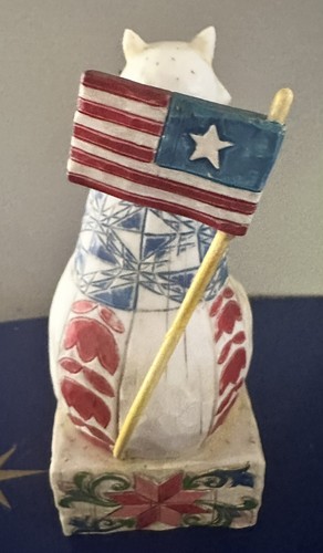 Jim Shore 6" Freedom Cat With Liberty and Justice For All Heartwood Creek 117047 - Picture 5 of 14