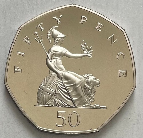 Great Britain 50 Pence 1985 - Britannia - 7-sided - Cameo Proof - Picture 3 of 5