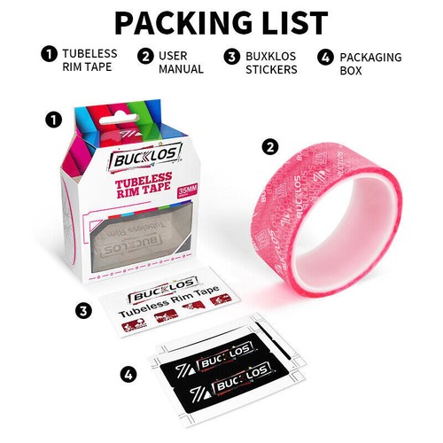 BUCKLOS MTB Road Gravel Bike Tubeless Rim Tape 17/19/21/23/25/28/30/32/35mm Tape - Picture 10 of 22