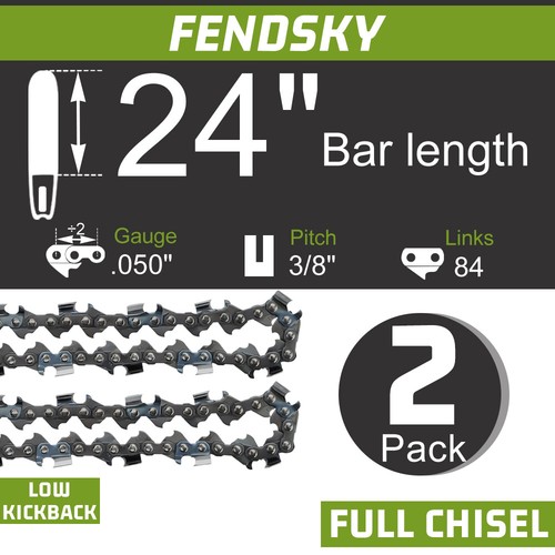 2 piezas para Husqvarna 24" Pro cadena de reemplazo H47 5018426-84 460 Rancher 3/8 .050 84DL - Imagen 1 de 9