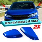 1Pair Side Mirror Cover Caps Door Rearview Cover For Honda Civic 2016-2021 Blue