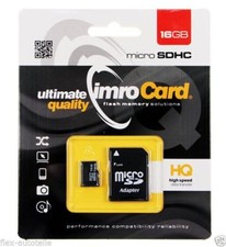 Imrocard Memory Card 16GB UHS-I Micro SDHC with Adapter Class 10 ADP