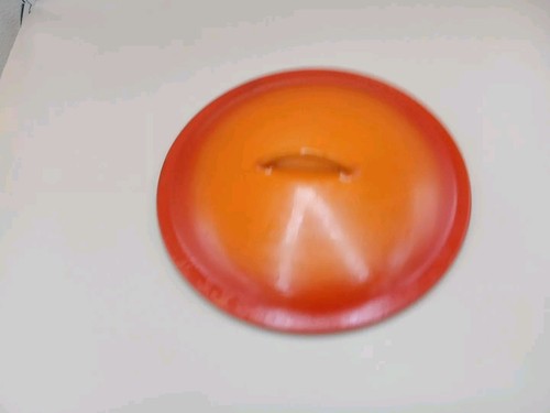 Descoware Enameled Flame Orange Dutch Oven 2-E 10 FE Made In Belgium Vintage - Picture 8 of 12