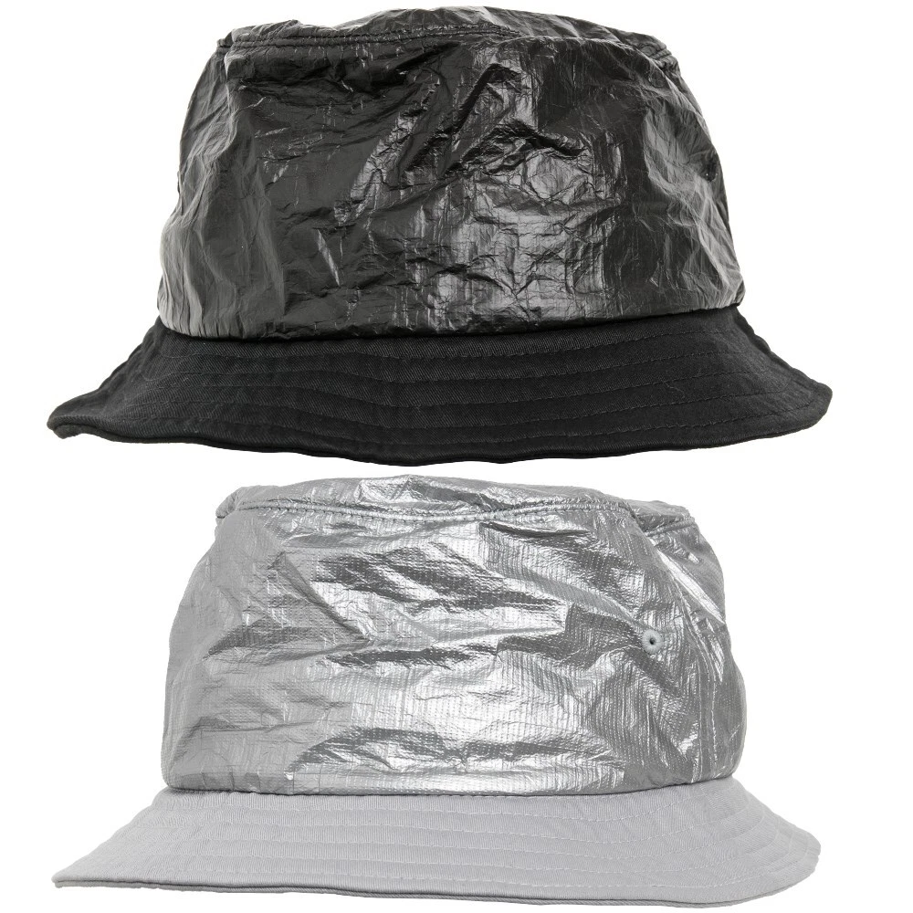 Yupoong Crinkled Paper Bucket Hat Angler Sun Fishing Hat Paper-Look