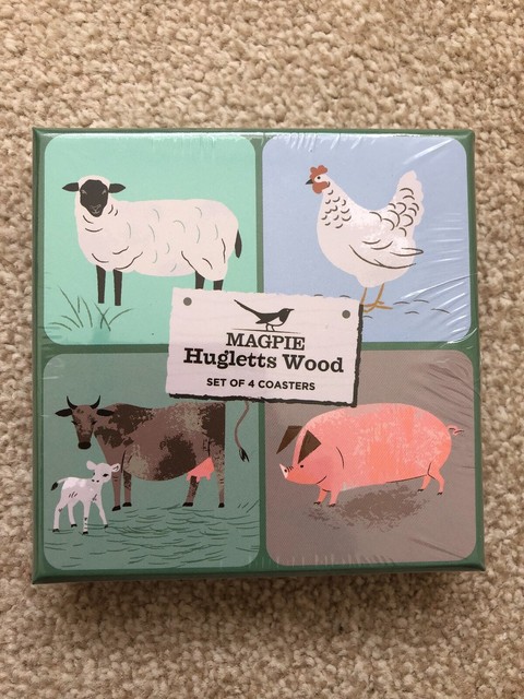Magpie Hugletts Wood Set Of 4 Coasters