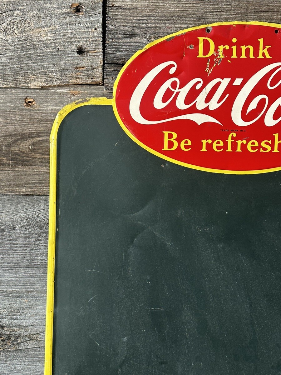 Vintage Coca Cola Advertising Sign Menu Board Chalk Board
