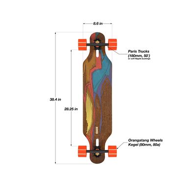 Loaded Boards Icarus Bamboo Longboard Skateboard Flex 2 (75