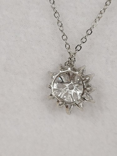 Silver Tone Rhinestone Pendant on Chain Necklace w/Lobster Clasp - Picture 5 of 8