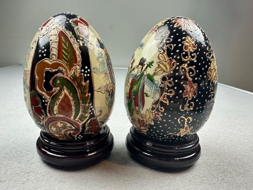 Vintage Yi Lin Arts & Treasures Of China handbemalte Eier mit Ständer und Box - Bild 6 von 7