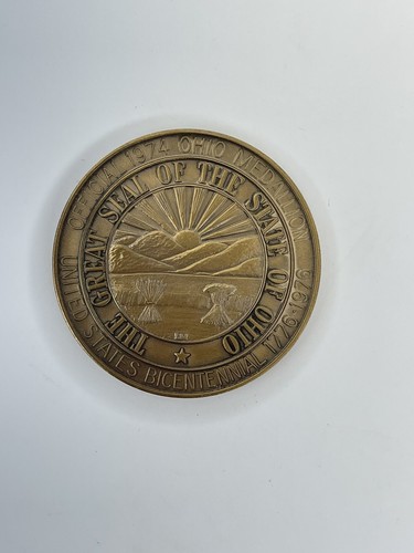 Offizielle 1974 Ohio Amerikanische Revolution Zweihundertjahrfeier Medaillon Bronze Münze Medaille - Bild 2 von 6