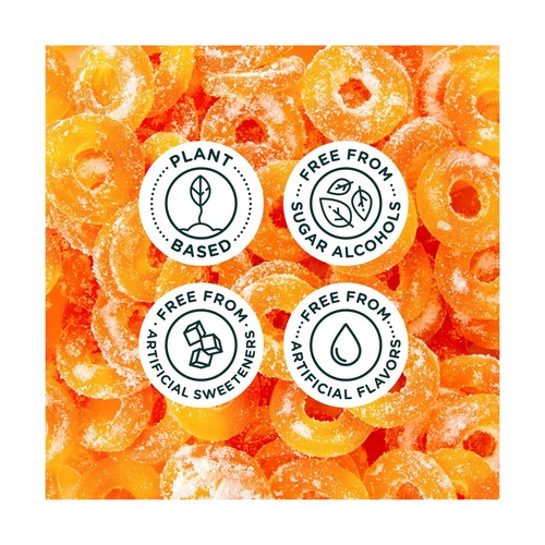 SmartSweets Peach Rings Sour Gummy Candy, Plant-Based, Low Sugar & Calorie - Imagen 7 de 11