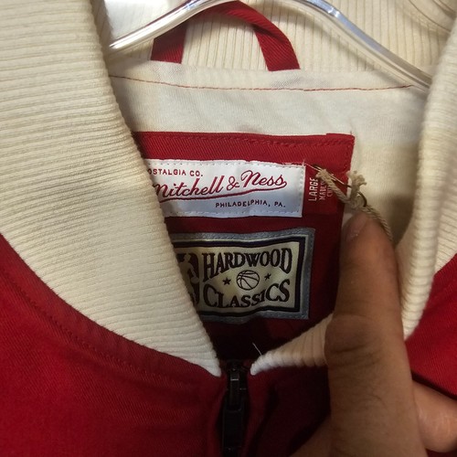 NWT Mitchell & Ness HWC Houston Rockets Replay Cotton Twill Jacket Men L $150 - Picture 3 of 7