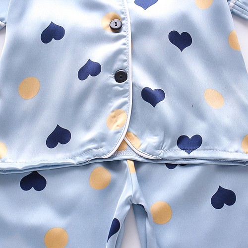 Infant Baby Boys Girls Pajamas Set Silk Satin Short Sleeve Cartoon Top and Pants - Bild 63 von 244