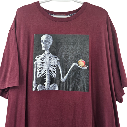 Robert Graham Skeleton Graphic Tee T-Shirt Burgundy Men’s Size 2XL Short Sleeve - Foto 3 di 11