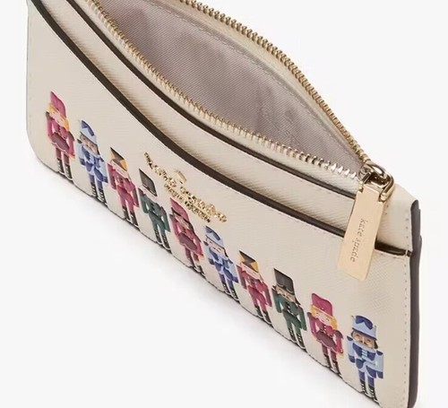 Kate Spade Oh What Fun Cascanueces Grande Delgado Tarjetero Billetera Regalo de Navidad - Imagen 3 de 3